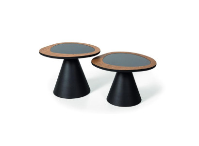 Designer Coffee table Set 2x Table Living room Style Black 2-piece.